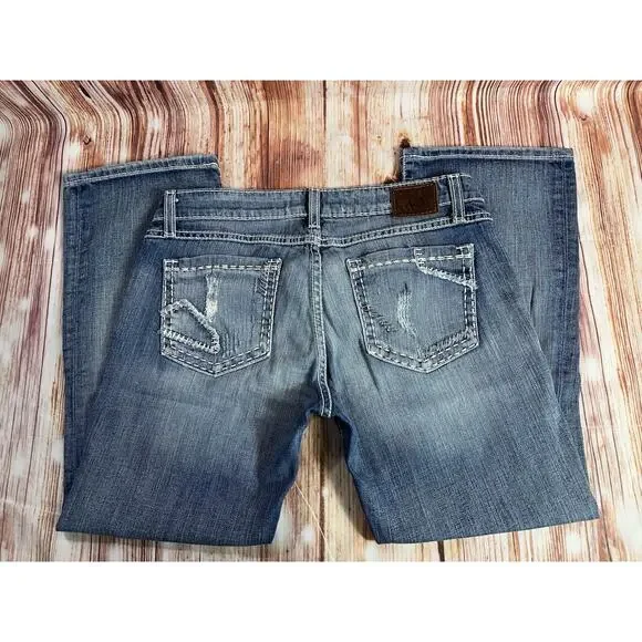 BKE Buckle STELLA Women Size 29 Blue Low Rise Crop Capri Jeans Denim Pants 31x25 - Picture 4 of 11